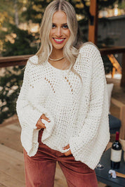 Hollowed Wide Sleeve Oversized Sweater