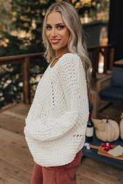 Hollowed Wide Sleeve Oversized Sweater