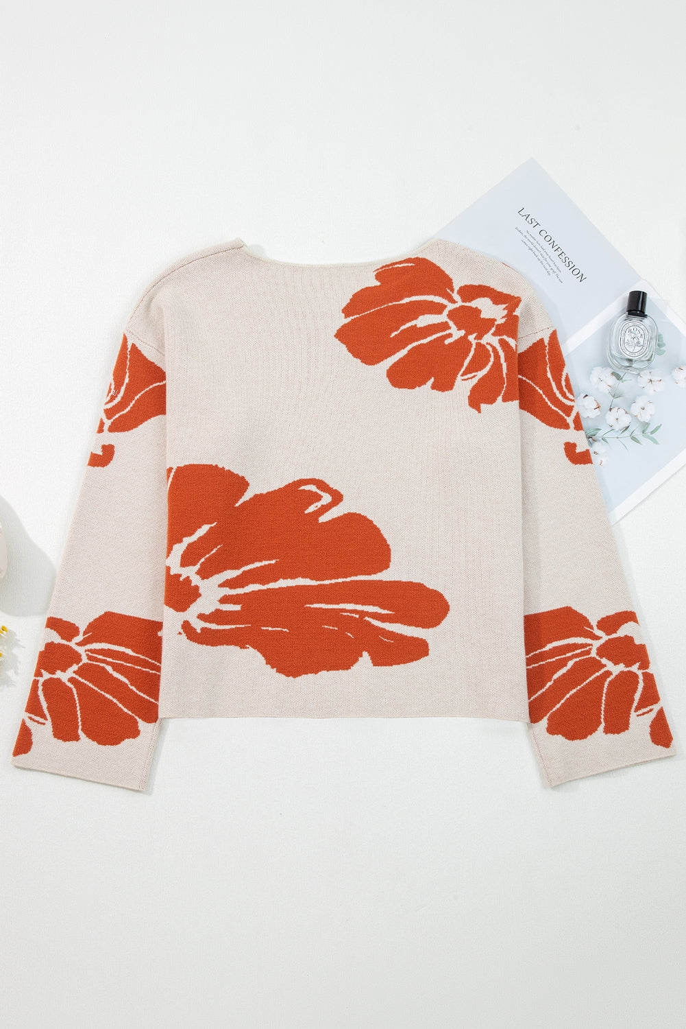 Bold Flower Wide Sleeve Sweater