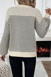 Contrast Color Pattern Sweater