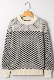Contrast Color Pattern Sweater
