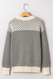 Contrast Color Pattern Sweater