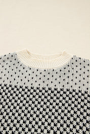 Contrast Color Pattern Sweater