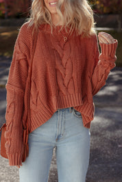 Chunky Fit Textured Knit Sweater