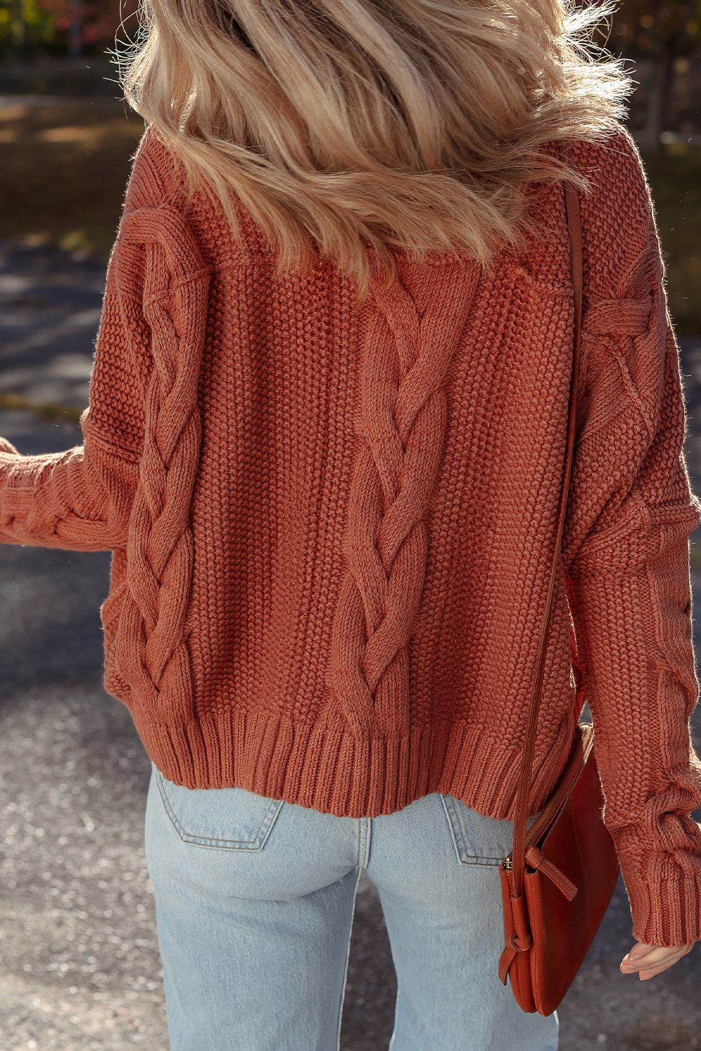 Chunky Fit Textured Knit Sweater