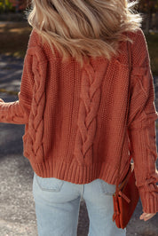 Chunky Fit Textured Knit Sweater