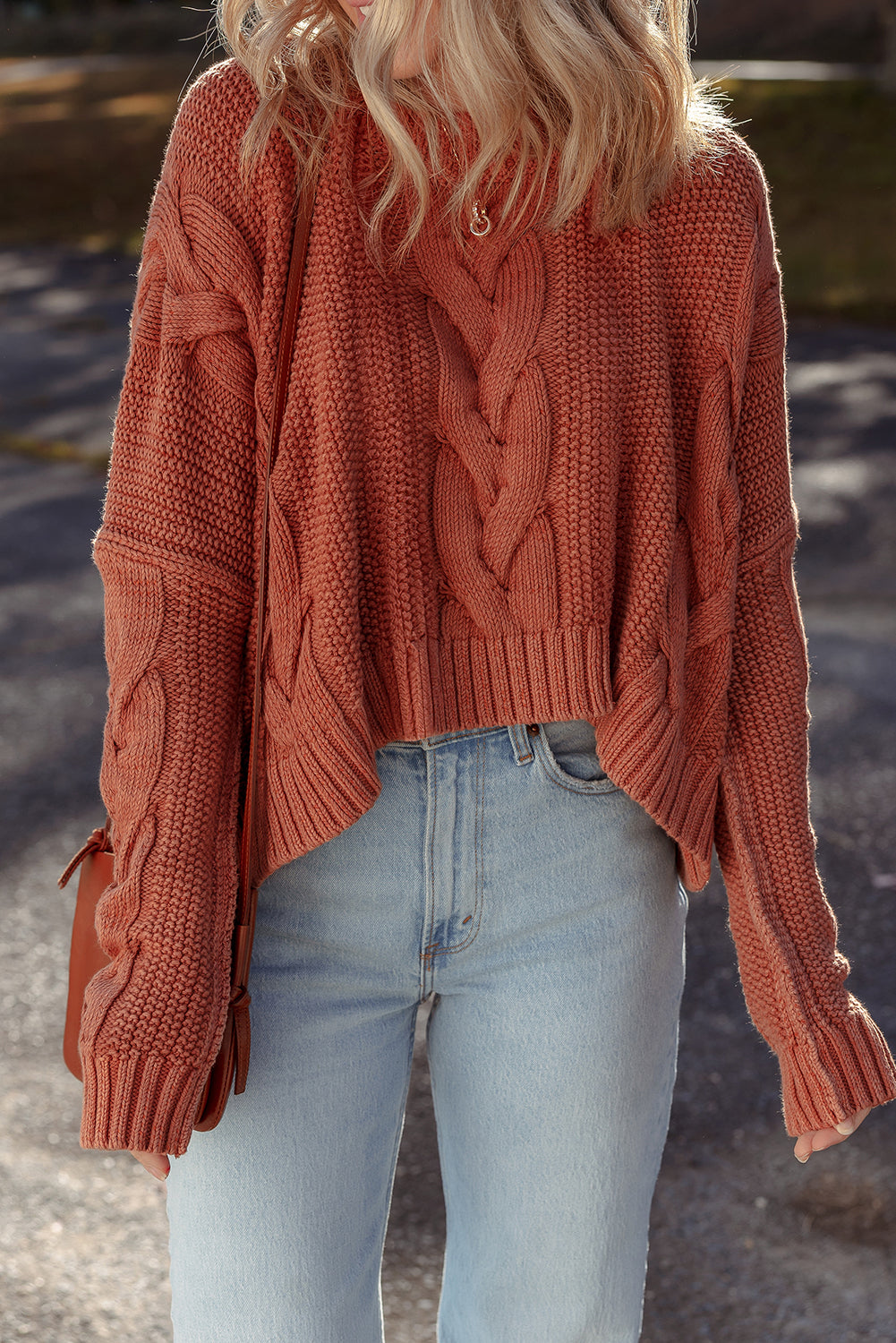 Chunky Fit Textured Knit Sweater