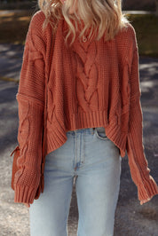 Chunky Fit Textured Knit Sweater