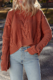 Chunky Fit Textured Knit Sweater