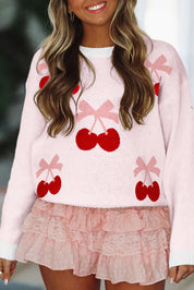 Cherry Drop Shoulder Sweater