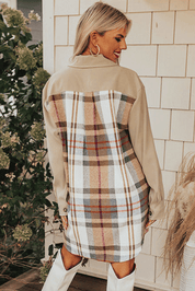Plaid Patchwork Shirt Mini Dress