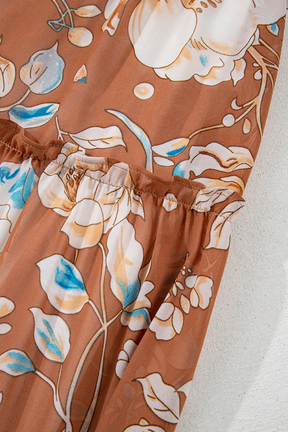 Floral Print Square Neck Maxi Dress