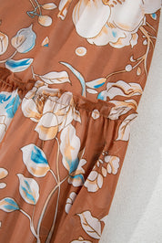 Floral Print Square Neck Maxi Dress