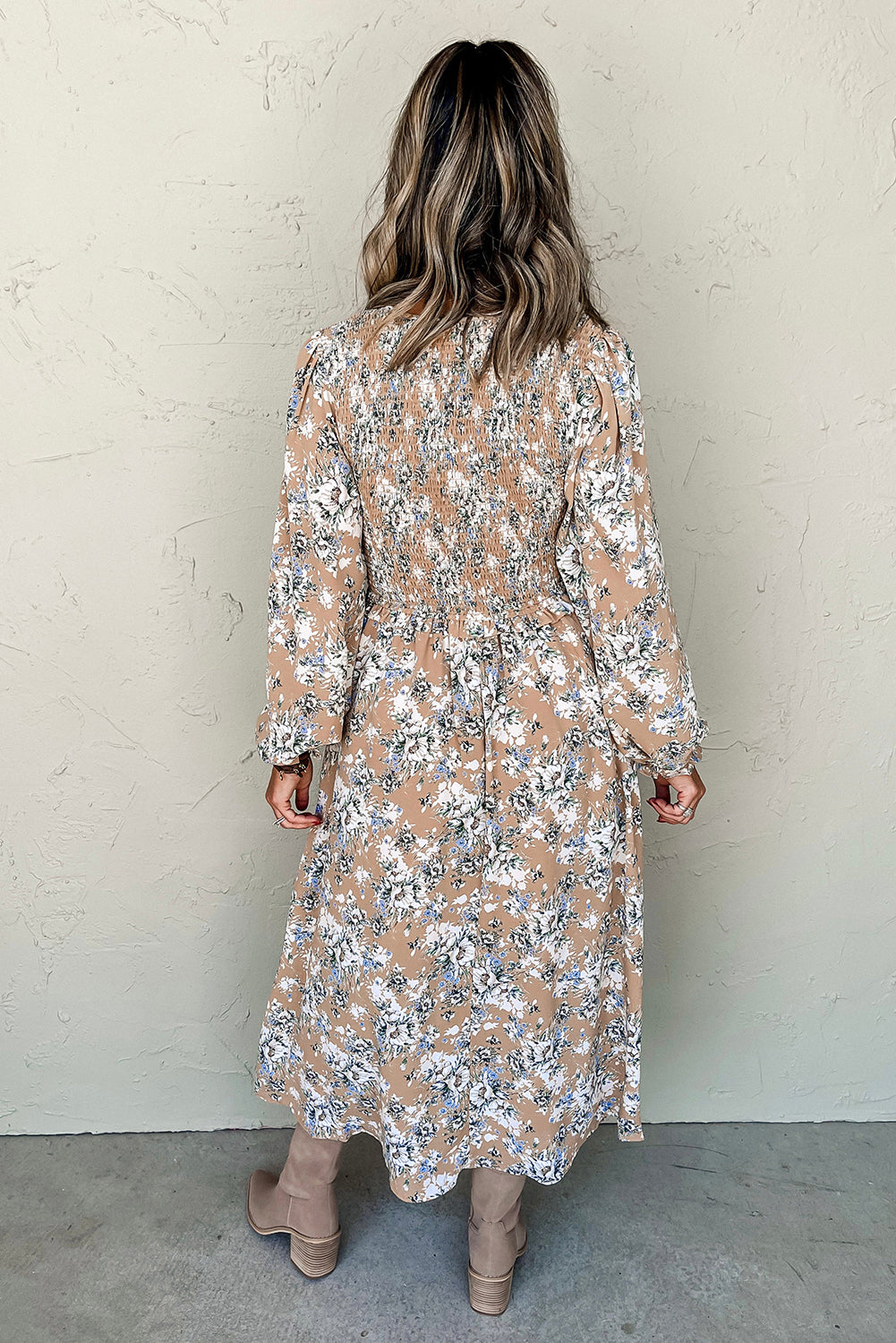 Maple Grove Floral Puff Sleeve Maxi Dress