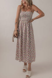 Ditsy Floral Smocked Midi Dress
