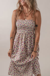 Ditsy Floral Smocked Midi Dress
