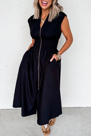 Sleeveless Zipped Front Maxi Dress