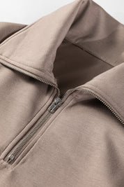 Zip Collar Long Sleeve Lounge Top