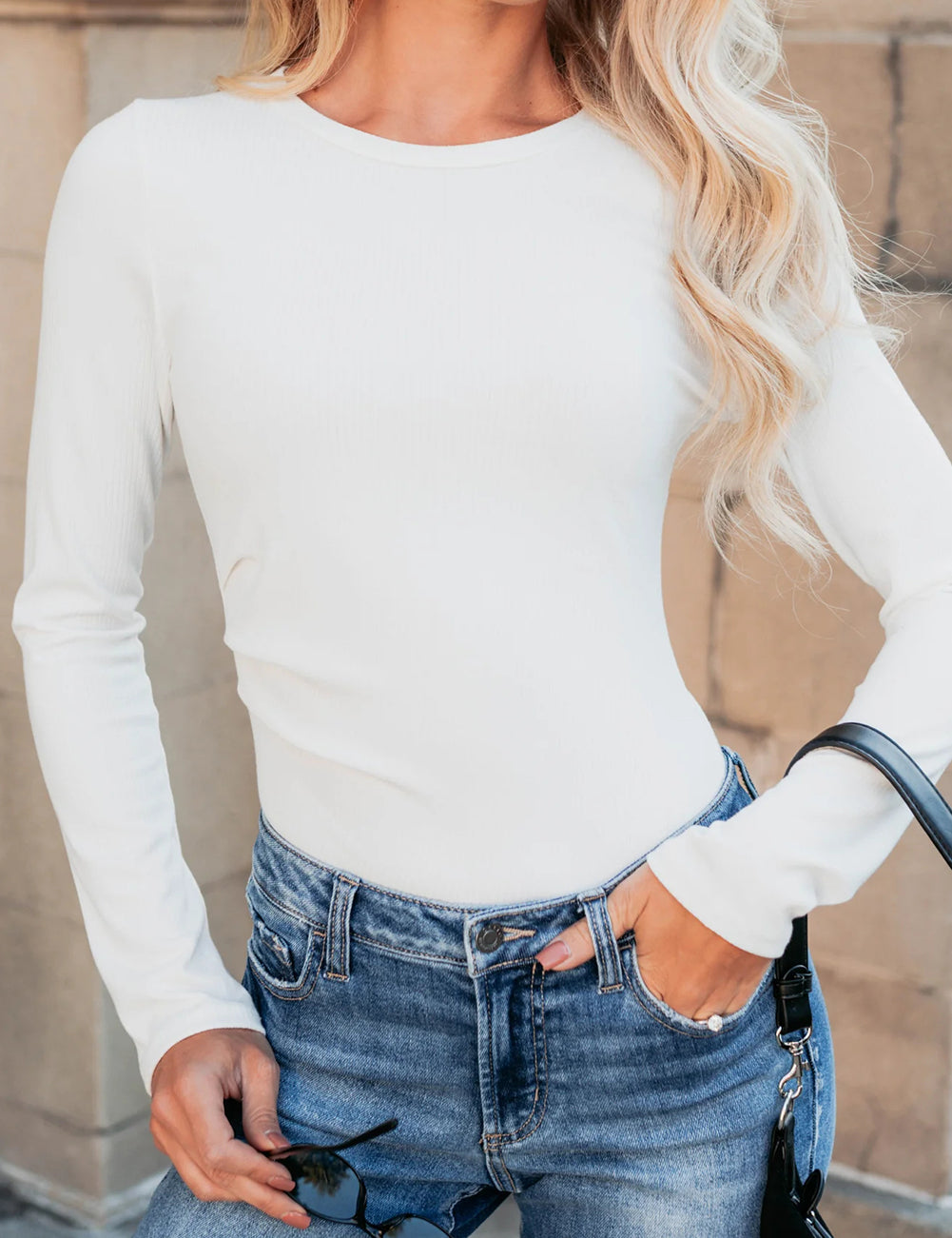 Ribbed Long Sleeve Bodysuit