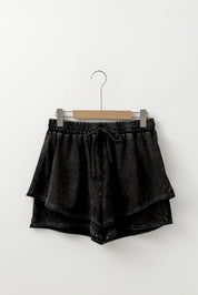 Mineral Wash French Terry Drawstring Shorts