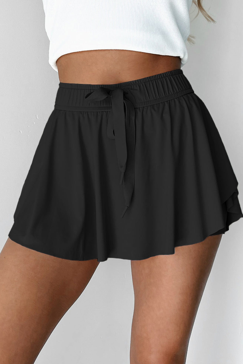 Drawstring Waistband Lined Athletic Skort