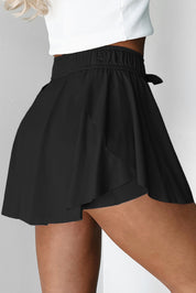 Drawstring Waistband Lined Athletic Skort