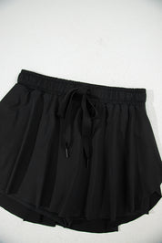 Drawstring Waistband Lined Athletic Skort