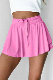 Drawstring Waistband Lined Athletic Skort