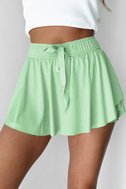Drawstring Waistband Lined Athletic Skort