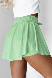 Drawstring Waistband Lined Athletic Skort