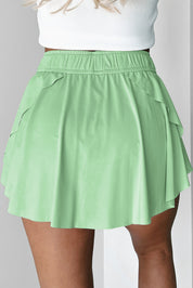Drawstring Waistband Lined Athletic Skort