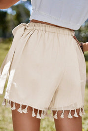 Tassel Trim Wrap Mini Skort