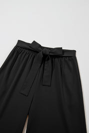 Tie Front Wide Leg Flowy Pants