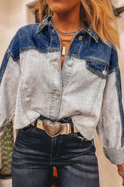 Two Tone Distress Denim Jacket