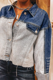 Two Tone Distress Denim Jacket