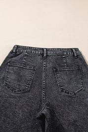 Patch Pocket Straight Leg Loose Jeans