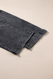 Patch Pocket Straight Leg Loose Jeans