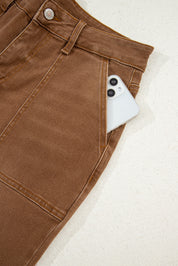 Cropped High Rise Wide Leg Jeans
