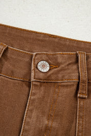 Cropped High Rise Wide Leg Jeans