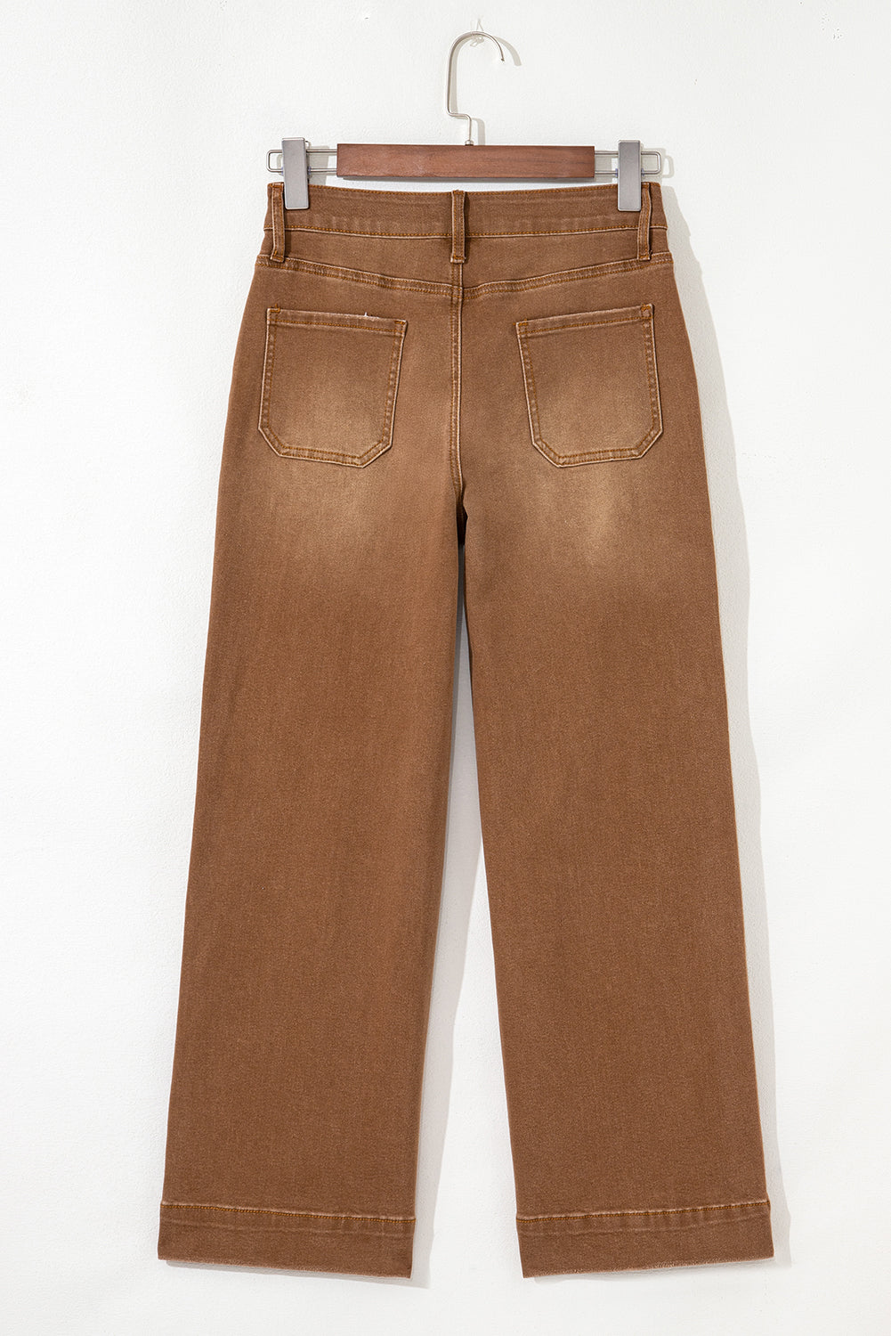 Cropped High Rise Wide Leg Jeans