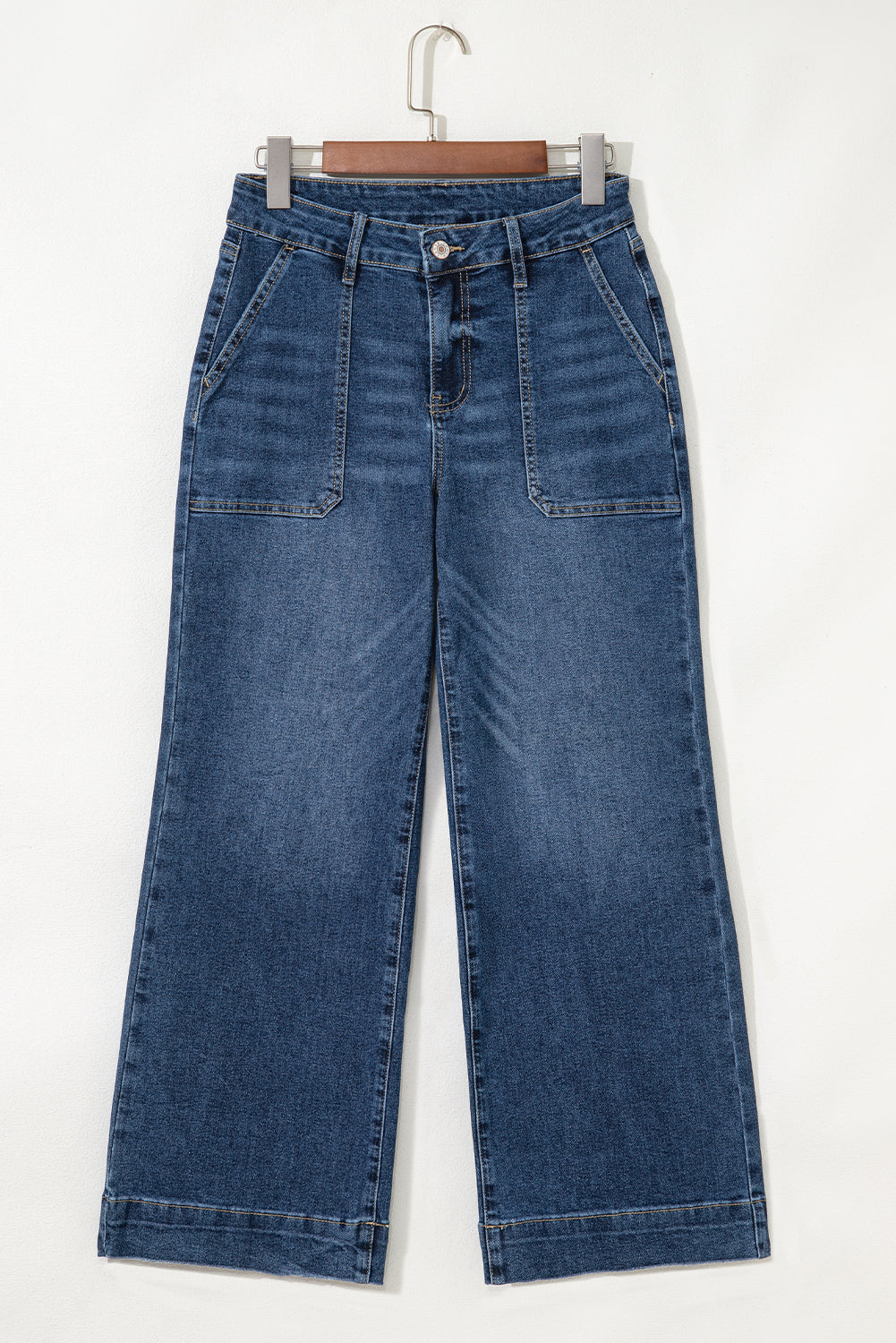 Cropped High Rise Wide Leg Jeans