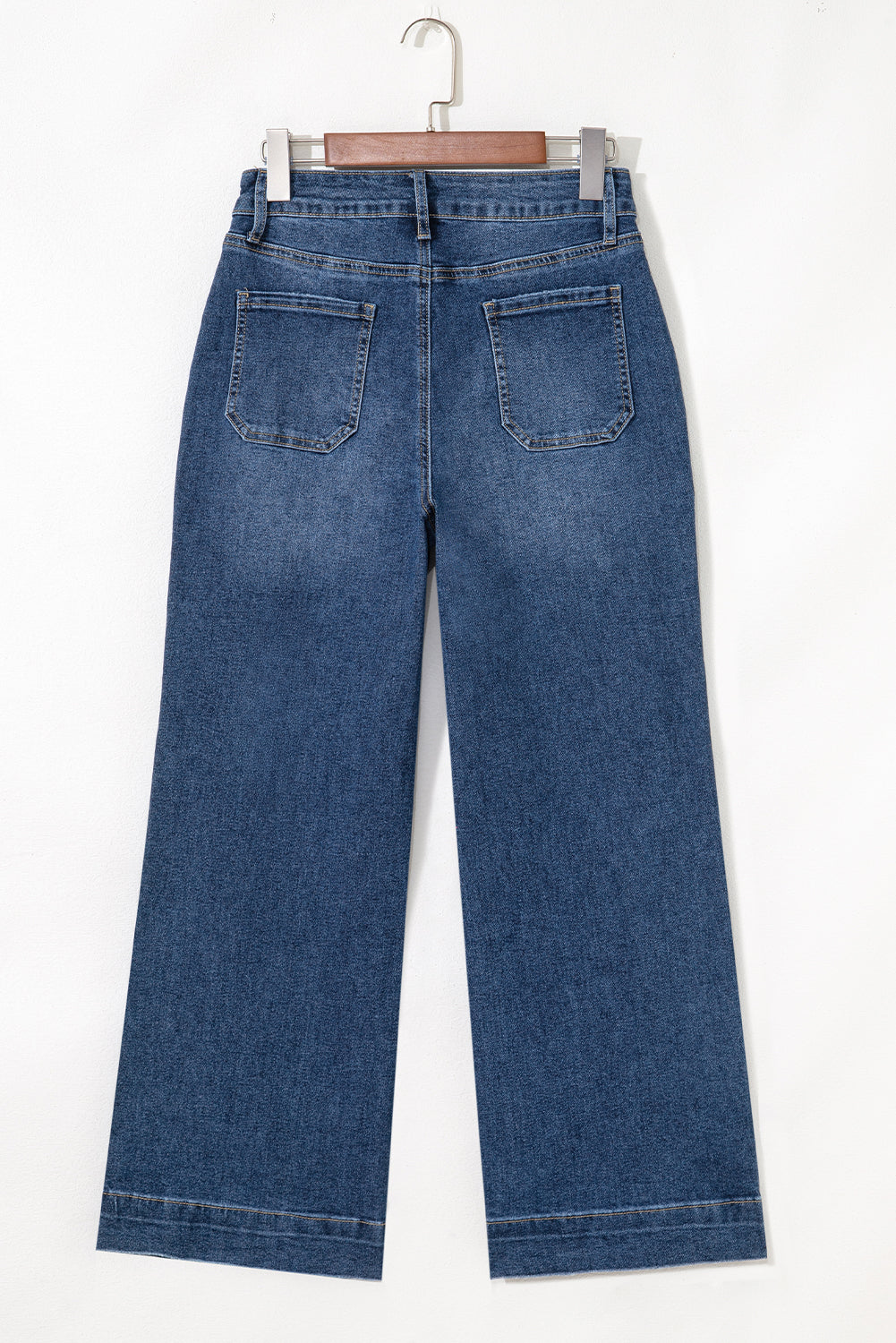 Cropped High Rise Wide Leg Jeans