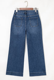 Cropped High Rise Wide Leg Jeans