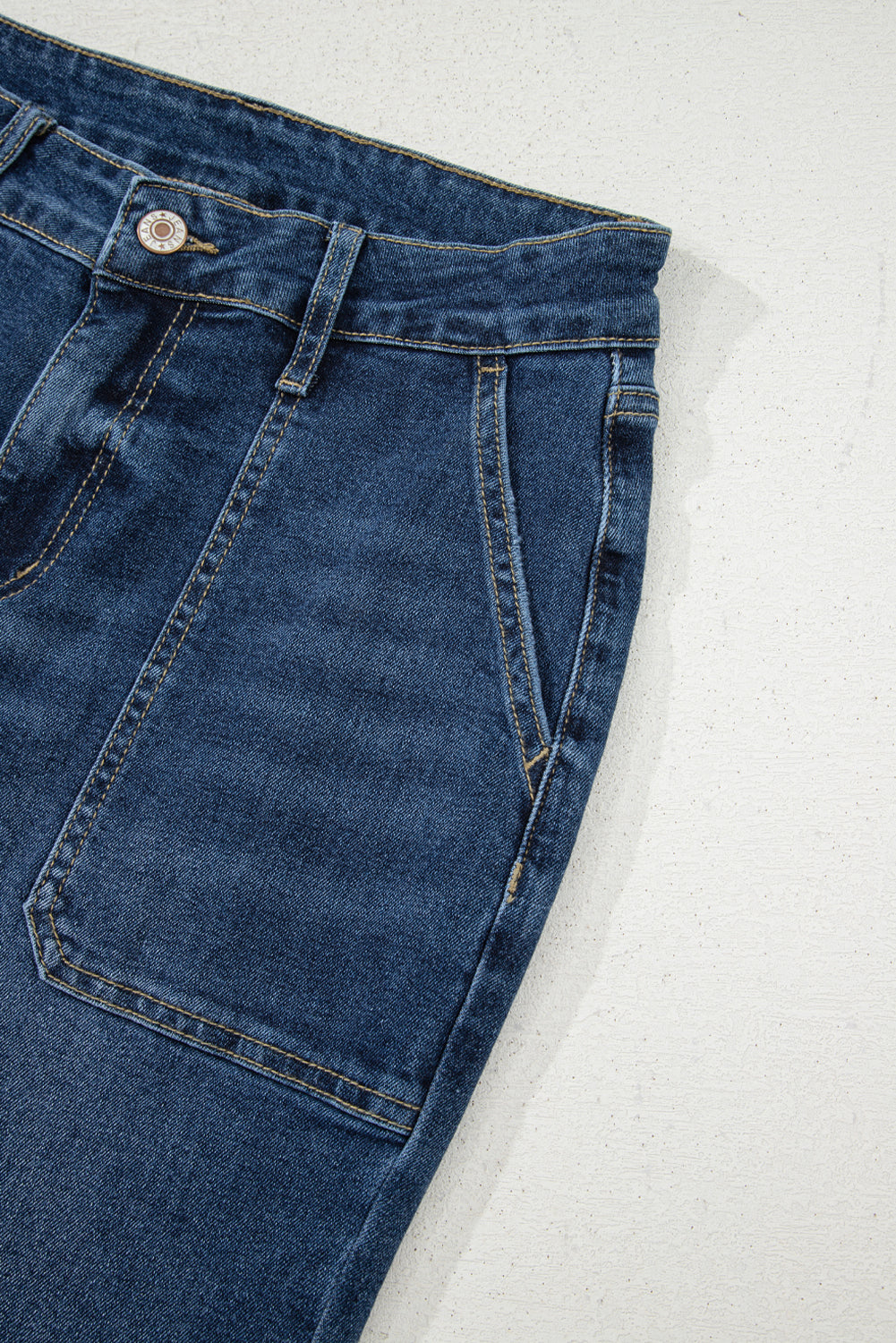 Cropped High Rise Wide Leg Jeans