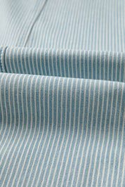 Stripe Mid Rise Drawstring Waist Jeans