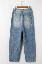 Vintage Washed Seam Detail Shift Jeans