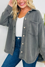 Mineral Wash Shacket with Side Slit