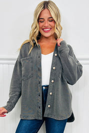 Mineral Wash Shacket with Side Slit