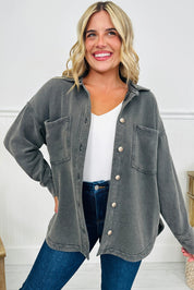 Mineral Wash Shacket with Side Slit