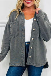 Mineral Wash Shacket with Side Slit
